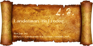 Landesman Heliodor névjegykártya